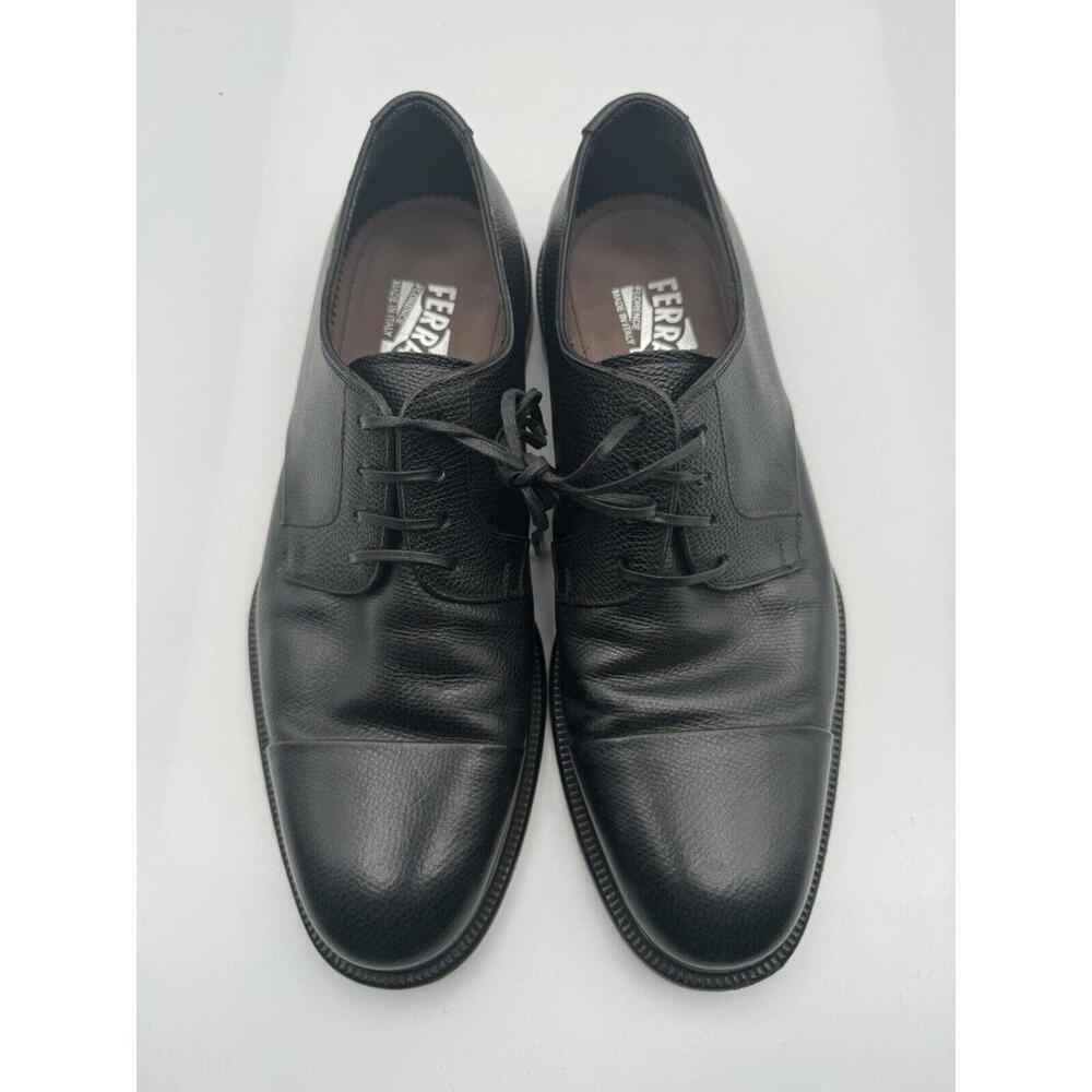 Salvatore Ferragamo Pebbled Leather Cap Toe Dress Shoe Size 7 EE - Picture 3 of 7